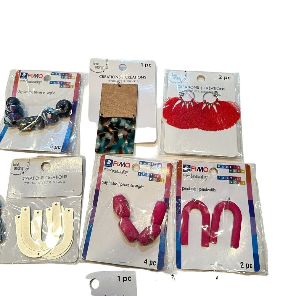 Jewelry Making Supply Lot Clay Bead Pendants Components DIY Crafts Boho Tasseles - Picture 3 of 7